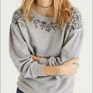 American Eagle Floral Embroidered Sweater